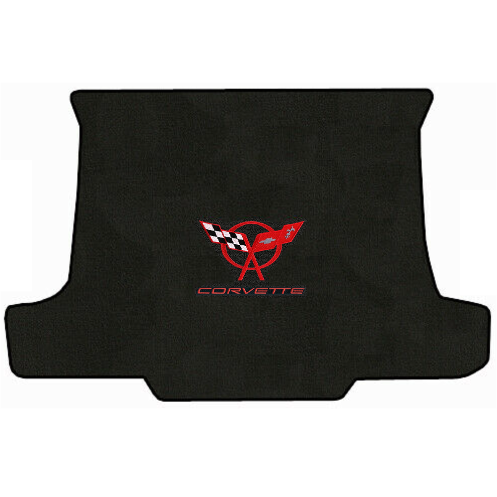 Corvette Cargo Mat - Classic Loop - Black with Red Double Logo : 1997-2004 C5 Convertible