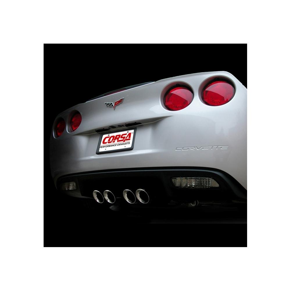 Corvette Exhaust System - Corsa Sport With 4.5" Quad Round Tips : 2005-2008 C6