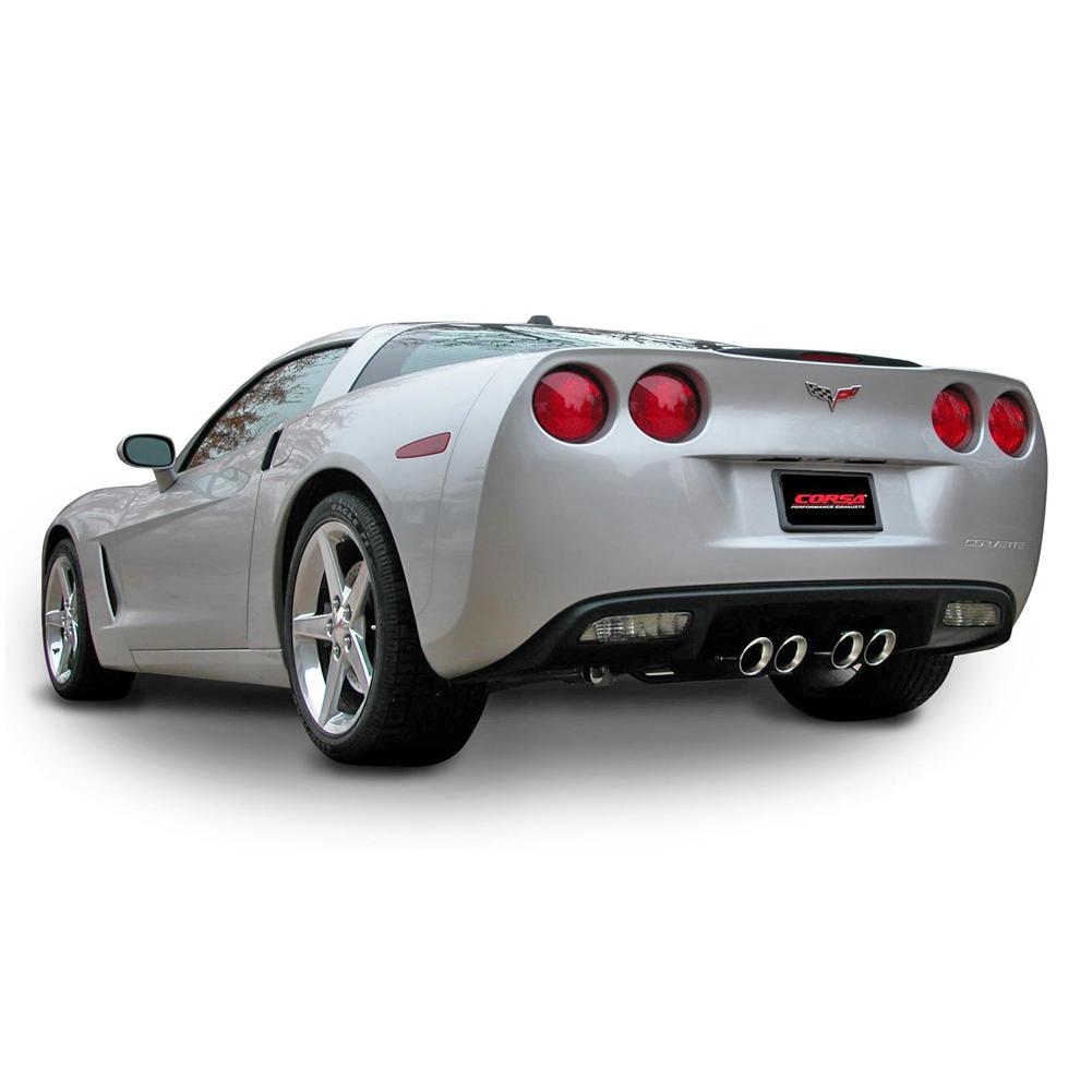 Corvette Exhaust System - Corsa Sport With 4.5" Quad Round Tips : 2005-2008 C6
