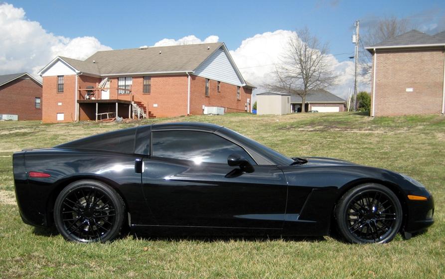2009-2013 ZR1 Corvette GM Wheel Exchange (Set): Flat Black Powder Coat 19x10/20x12