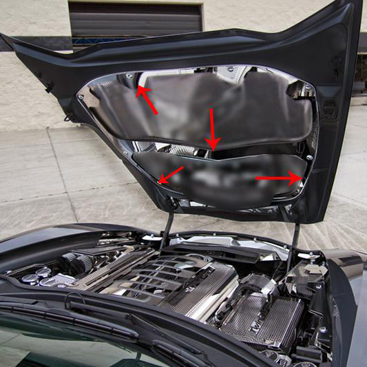 Corvette Hood Panel Trim W/ Center Brace Polished : C7 Stingray, Z51