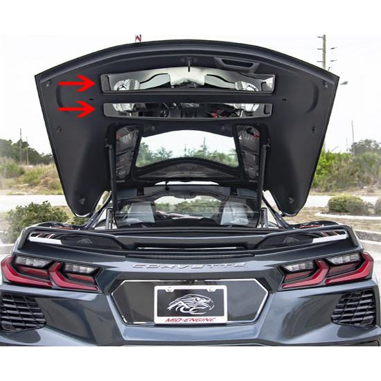 C8 Corvette - Engine Compartment Hood Panels 2Pc : Stainless Steel