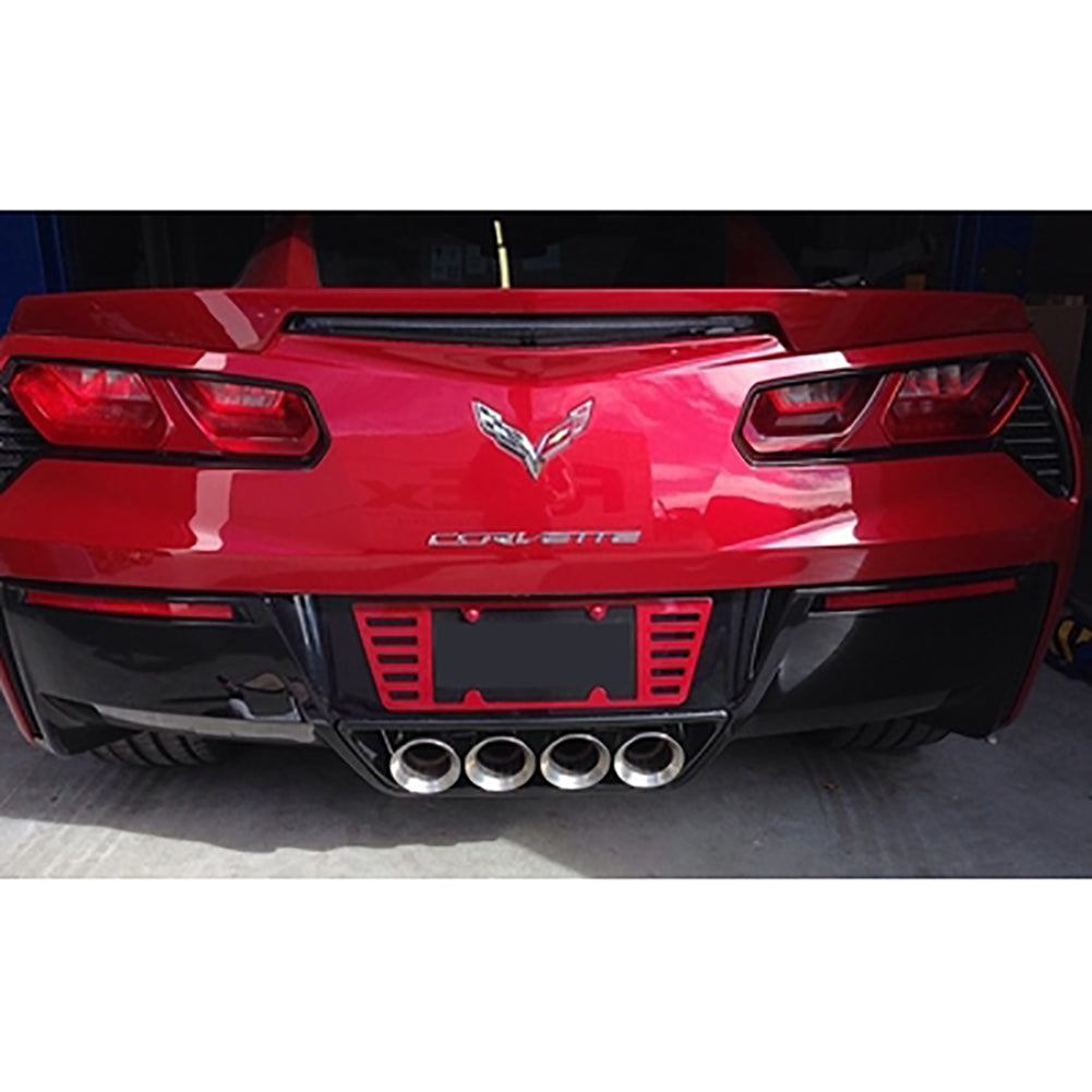 Corvette Louvered Rear License Plate Frame - Custom Painted : C7 Stingray, Z51, Z06 (Carbon Flash)