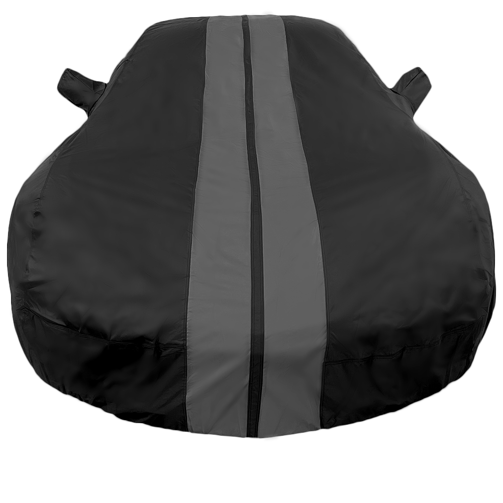 Corvette Ultraguard Plus Car Cover - Indoor/Outdoor Protection - Black W/ Gray Stripes : C7 Stingray, Z51, Z06, Grand Sport