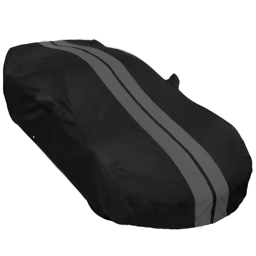 Corvette Ultraguard Plus Car Cover - Indoor/Outdoor Protection - Black W/ Gray Stripes : C7 Stingray, Z51, Z06, Grand Sport