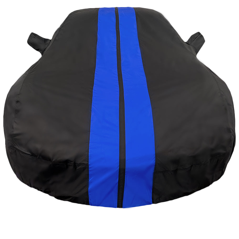 Corvette Ultraguard Plus Car Cover - Indoor/Outdoor Protection - Black W/ Blue Stripes : C7 Stingray, Z51, Z06, Grand Sport