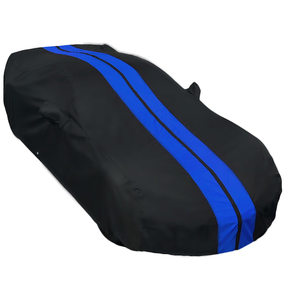 Corvette Ultraguard Plus Car Cover - Indoor/Outdoor Protection - Black W/ Blue Stripes : C7 Stingray, Z51, Z06, Grand Sport