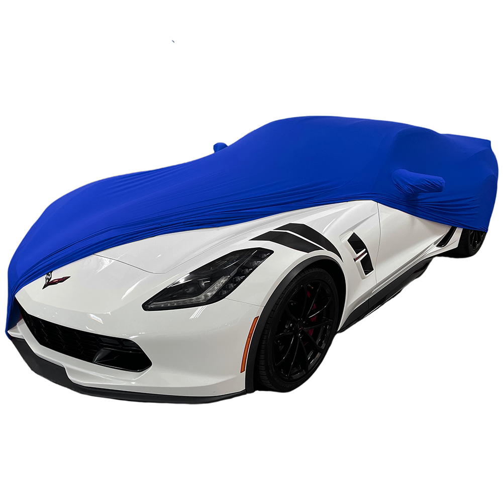 Corvette Ultraguard Stretch Satin Car Cover - Medium Blue - Indoor : C7 Stingray, Z51, Z06, Grand Sport, ZR1