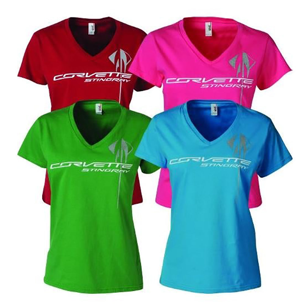 C7 Corvette Stingray - Ladies Triple Mark V-Neck Tee