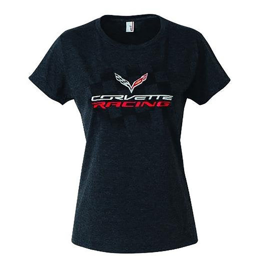 C7 Corvette - Ladies Corvette Racing T-Shirt : Heather Black