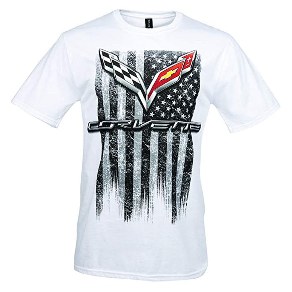 C7 Corvette American Legacy T-shirt : White (Medium)