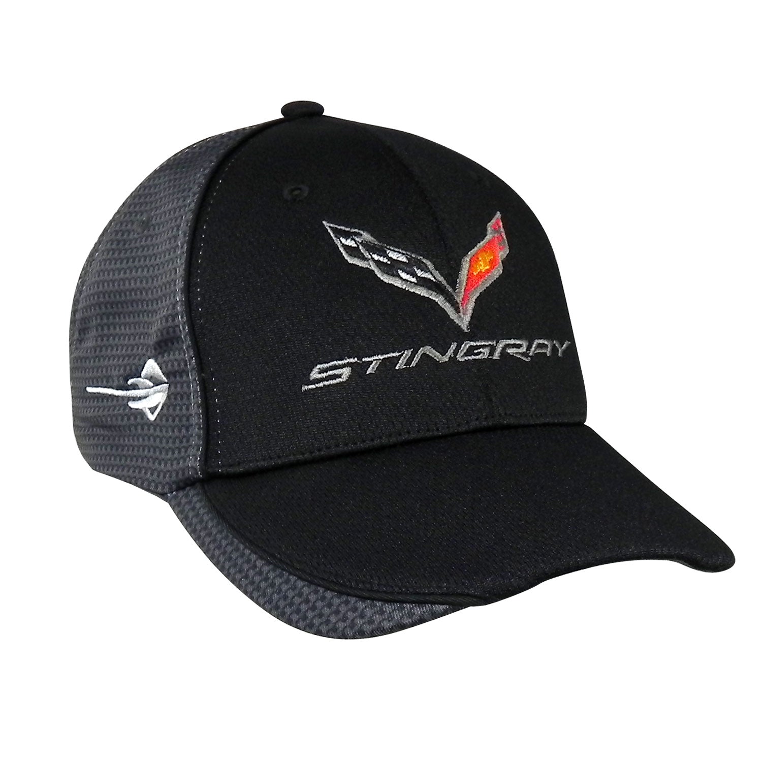 Corvette Hat/Cap - Embroidered - Carbon Fiber Pattern - Black : C7 Stingray, Z51