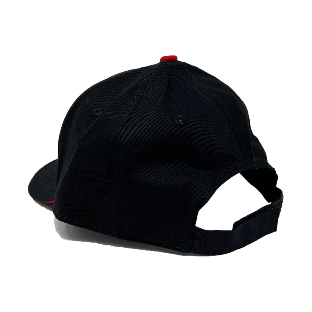 C8 Corvette Logo Structured Cap : Black/Red Sandwich Bill