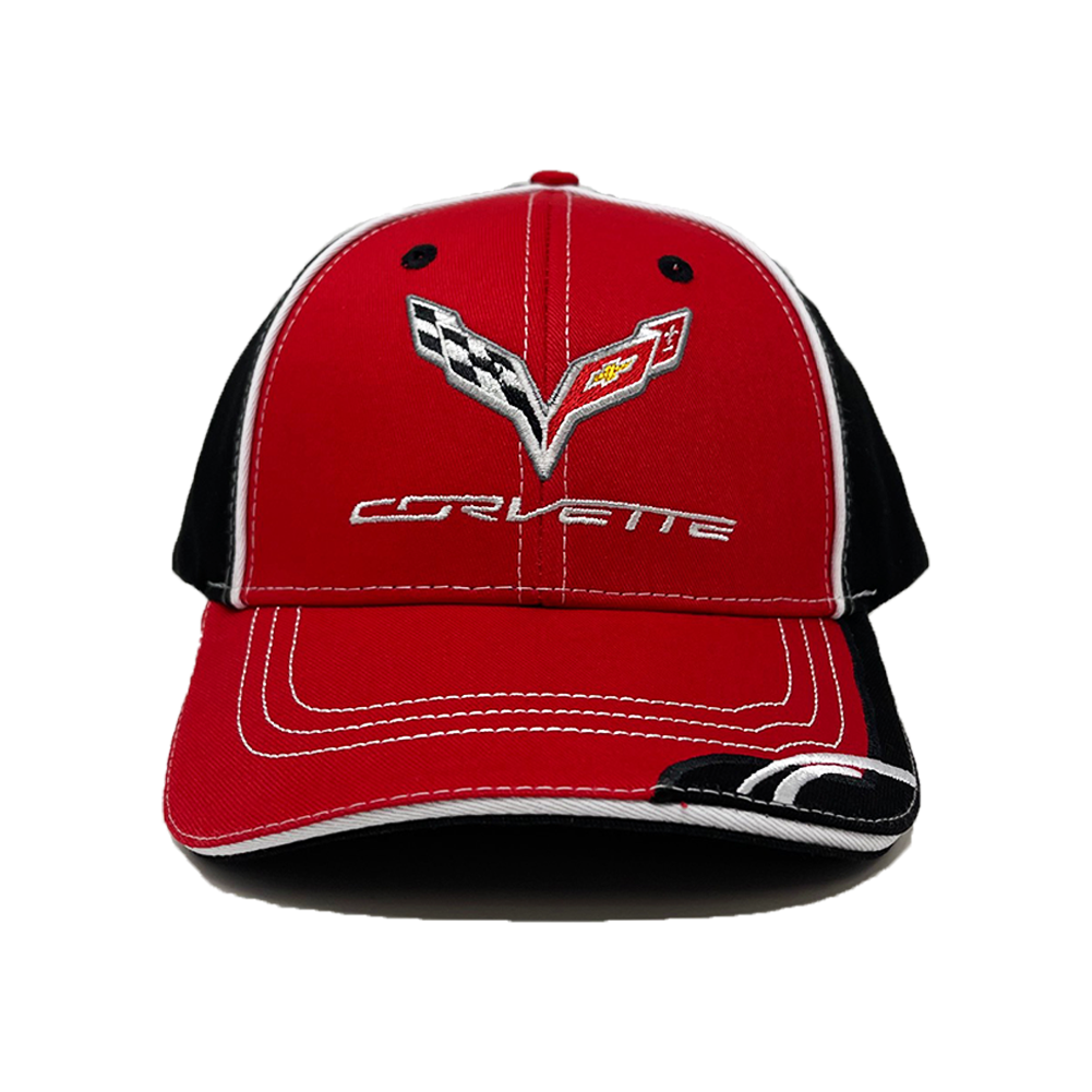 C7 Corvette Flag / Accent Cap - Black/Red