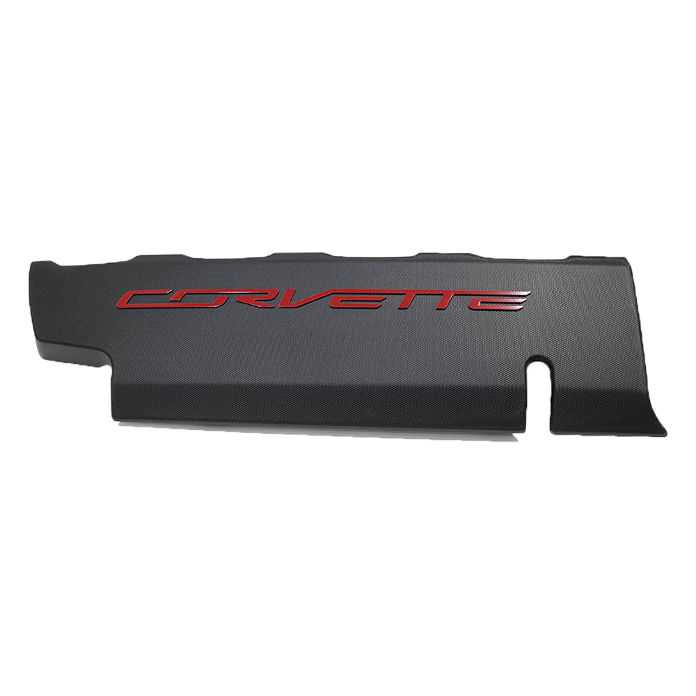 Corvette GM Fuel Rail Covers -Red Letters : 2014-2019 C7 Stingray, Grand Sport