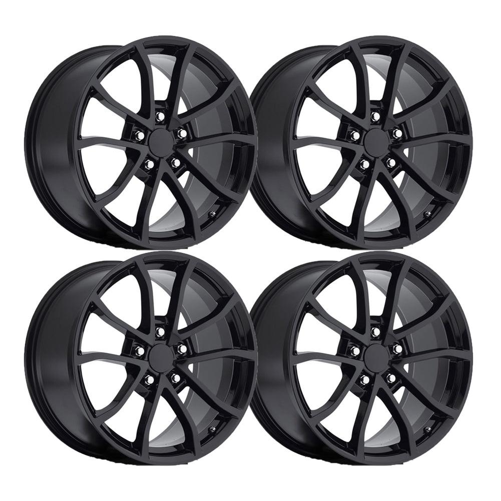 Corvette Centennial Special Edition Cup Style Reproduction Wheels (Set) : Gloss Black 18x8.5 / 19x10 C5
