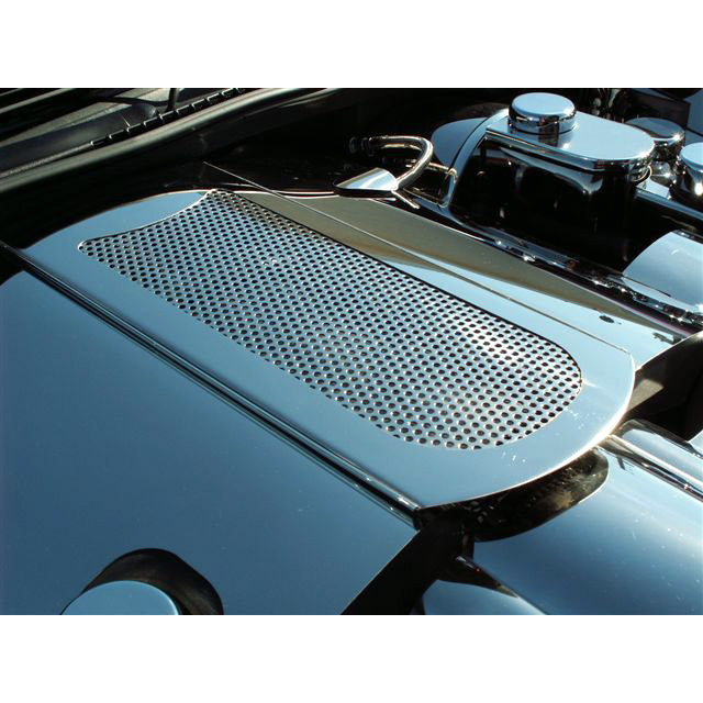 Corvette Extended Plenum Cover - Perforated Stainless Steel : 2005-2007 C6