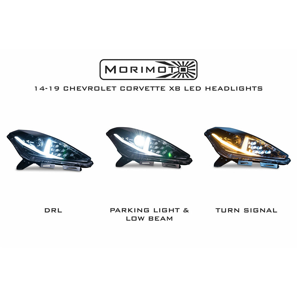 Corvette Headlight - Morimoto C7 Xb- Led Headlights : 2014 - 2019 C7, Z06, Grand Sport & ZR1