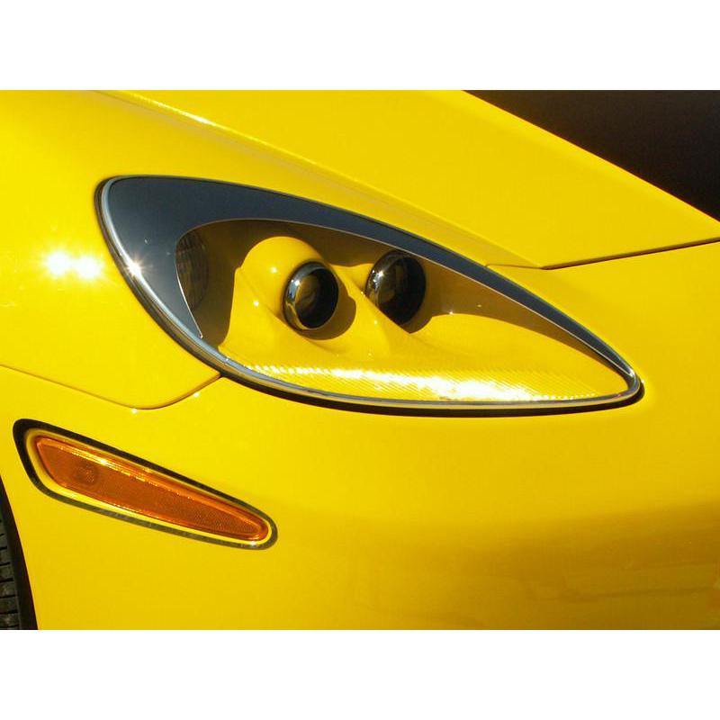 Corvette Headlight Eyebrow Kit - Chrome ABS : 2005-2013 C6,Z06,ZR1,Grand Sport