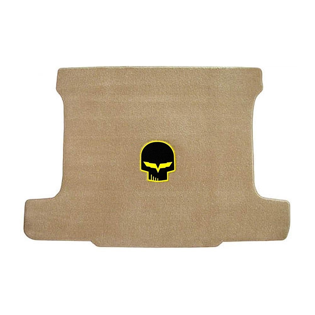 Corvette Cargo Mat - Cashmere with Yellow Jake Skull Logo - Coupe : 2005-2013 C6, Z06, ZR1 or Grand Sport