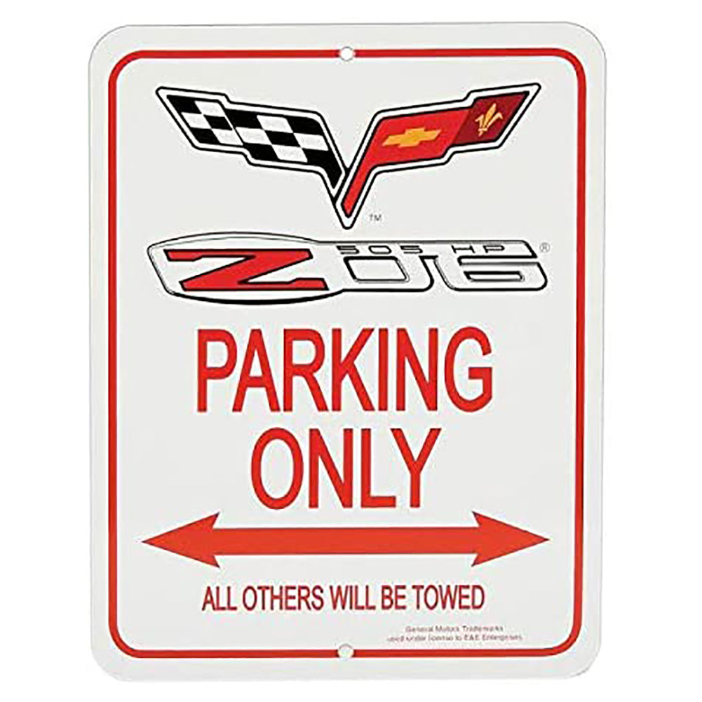 C6 Corvette Parking Only Sign - 9" x 12" : C6 Z06