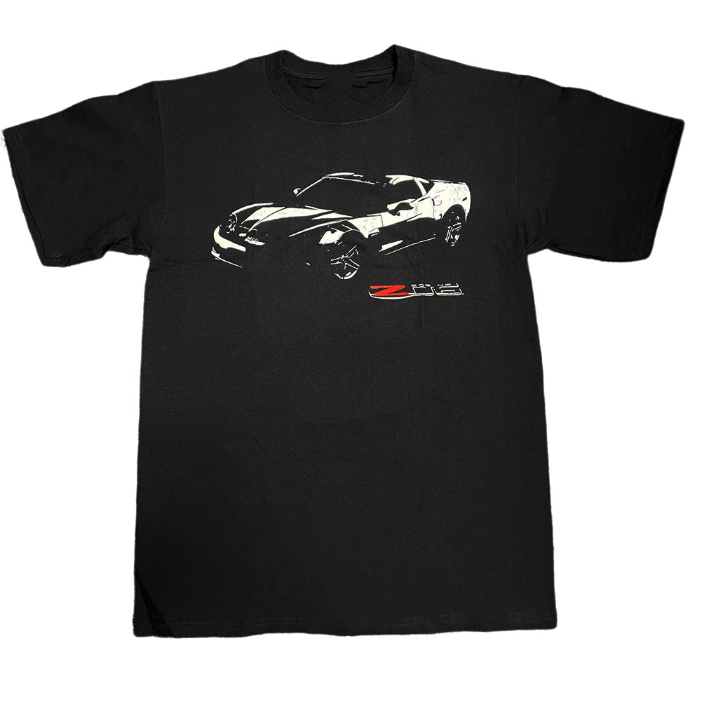 C6 Corvette Z06 Silhouette Tee Shirt : Black