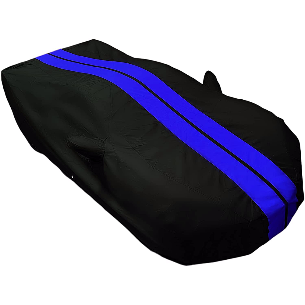 Corvette Ultraguard Plus Car Cover - Indoor/Outdoor Protection - Black W/ Blue Stripes : C8 Stingray, Z51