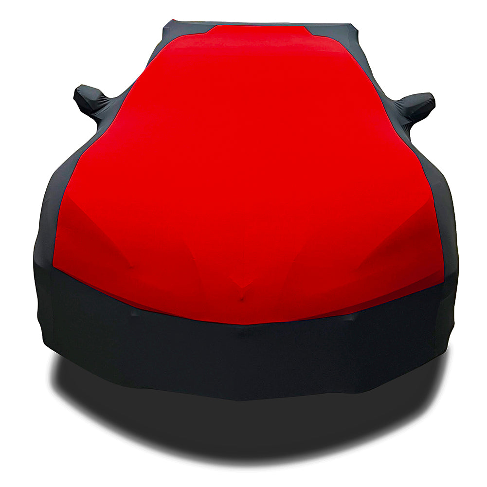 C8 Corvette Ultraguard Stretch Satin Sport Car Cover - Red/Black - Indoor