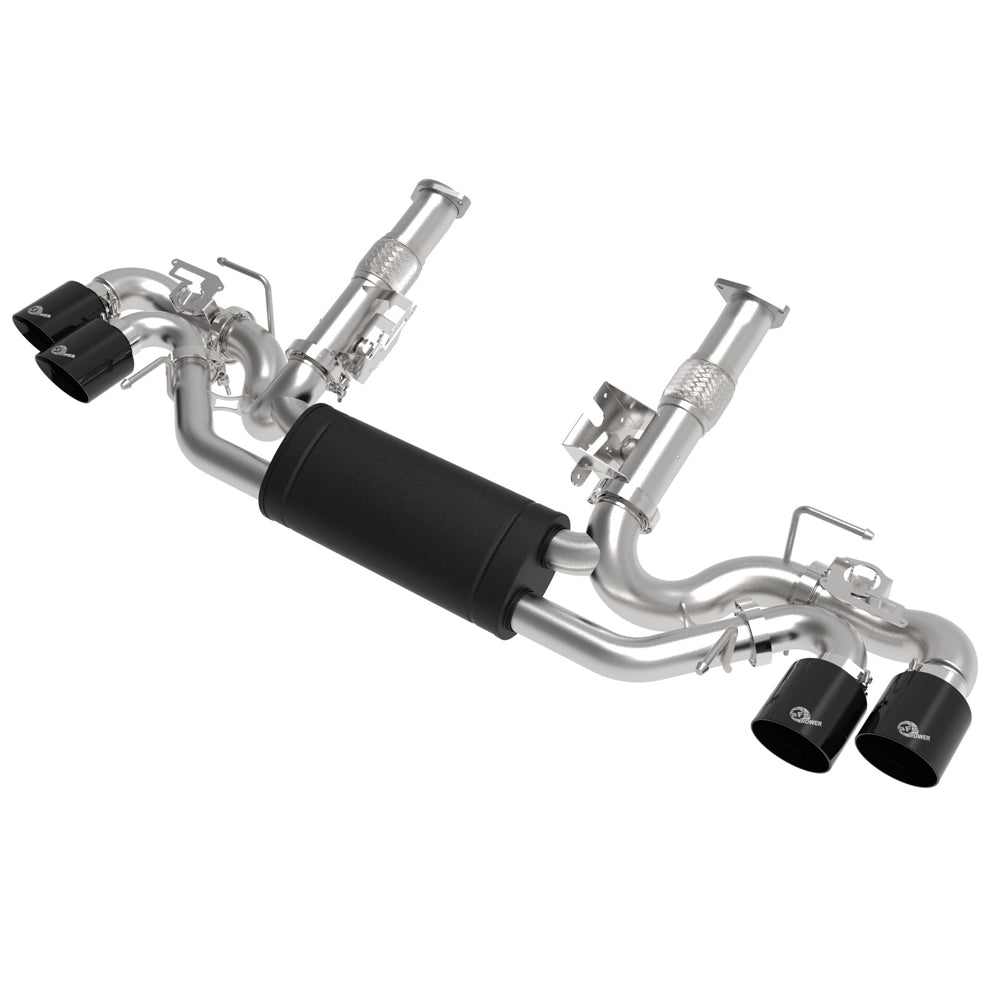 Corvette MACH Force-Xp 304 Stainless Steel Cat-Back Exhaust w/ Muffler Black Tips w/ NPP : 2020+ C8, Z51