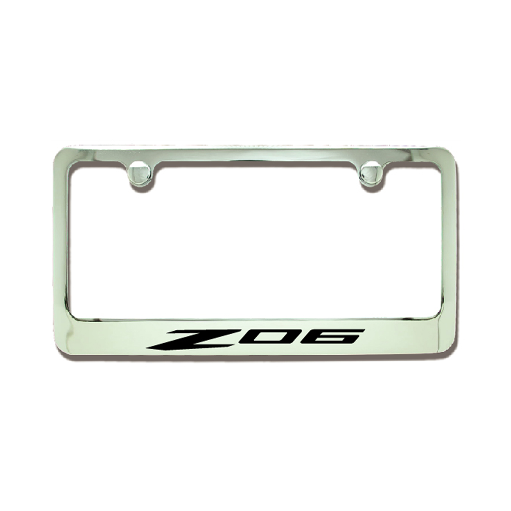 C8 Corvette Chrome License Plate Frame w/Z06 Logo