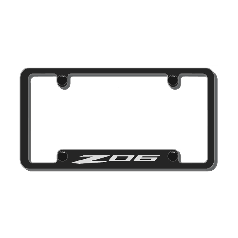 C8 Corvette Black License Plate Frame w/Z06 Logo
