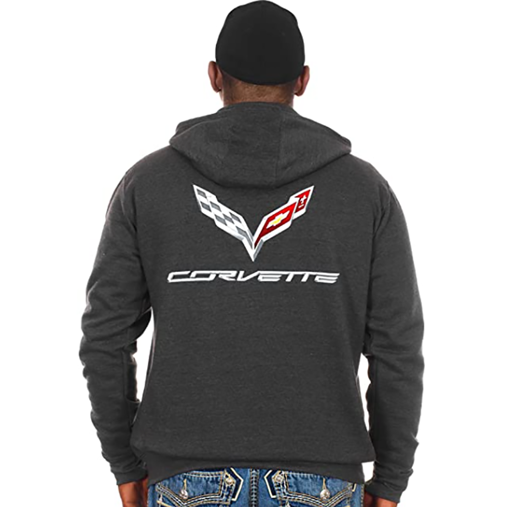 C7 Corvette Zip Up Hoodie Jacket : Gray