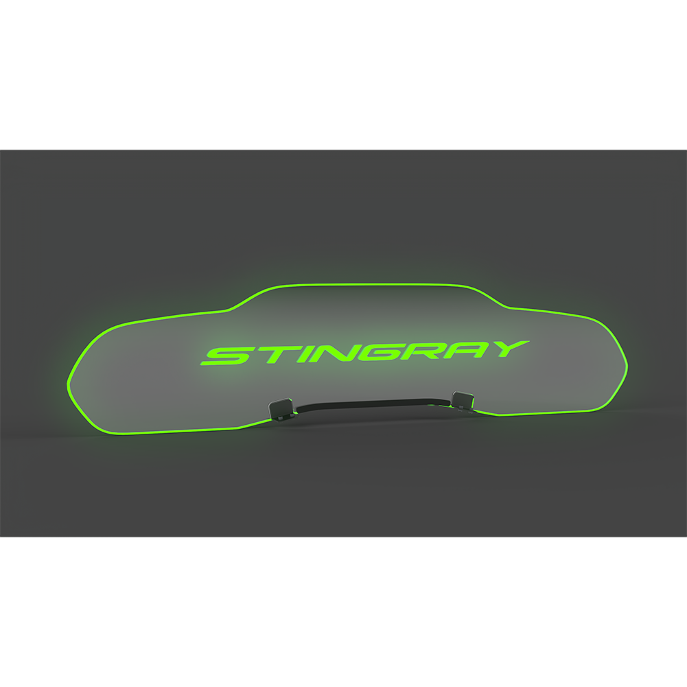 Corvette WindRestrictor Illuminated Glow Plate - Stingray Text Coupe : C8