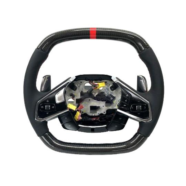 Corvette Steering Wheel Double D Shaped - Real Carbon Fiber : C8 2020+