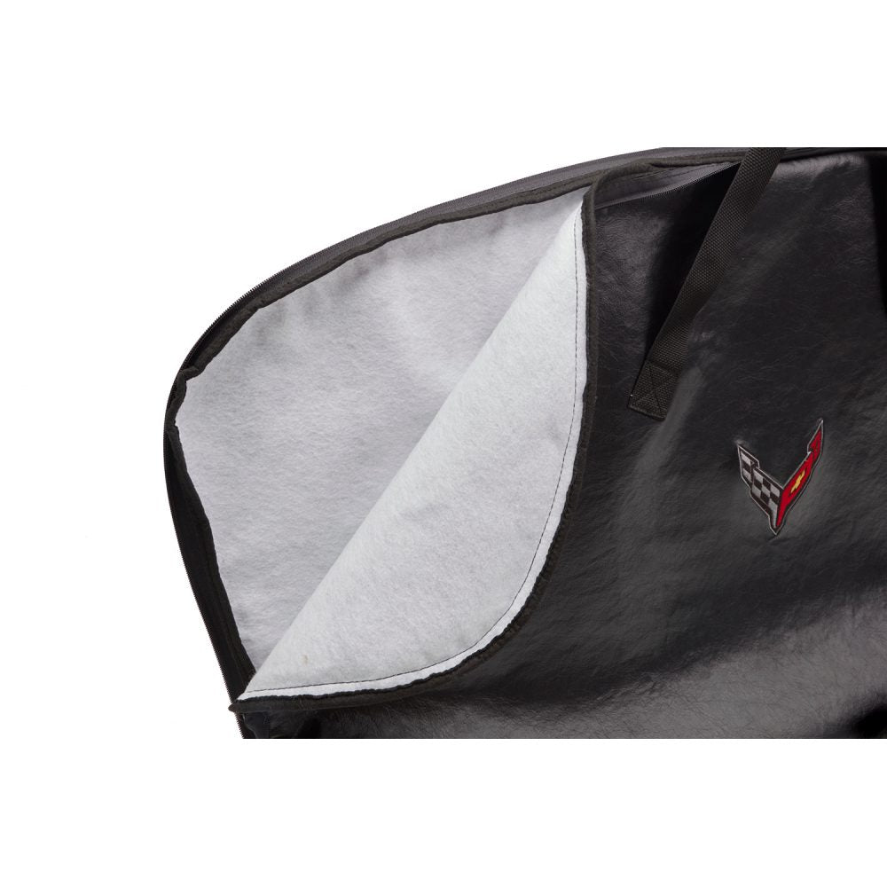 Next Generation Corvette Roof Panel Storage Bag With C8 Cross Flags Logo : C8