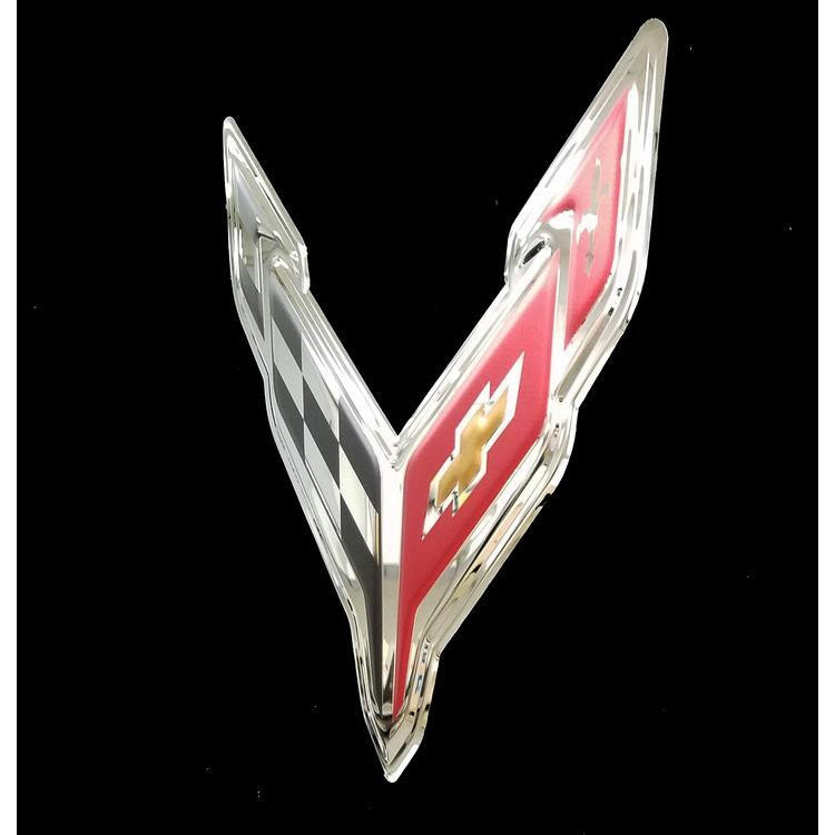 Corvette Flags Metal Wall Sign - 18" x 19" : C8 2020–2021