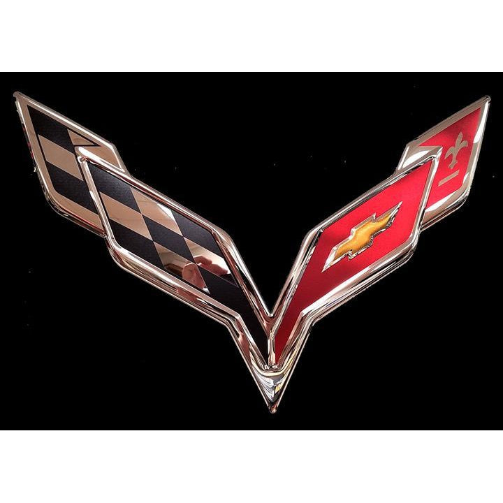 Corvette Flags Metal Wall Sign - 22" x 15" : C7 2014–2019