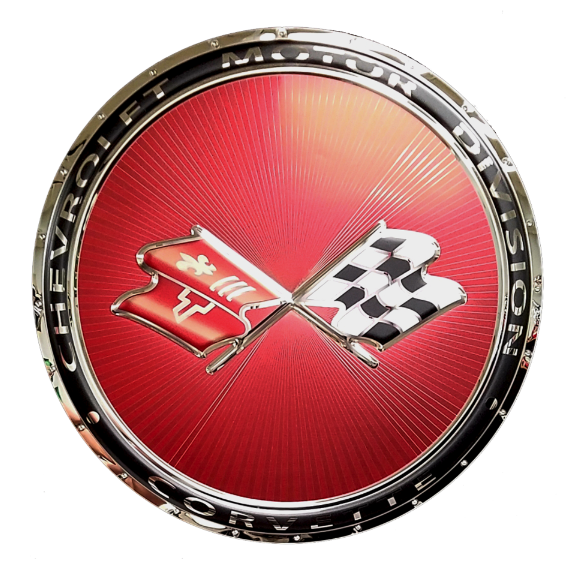 Corvette Flags Badge Metal Wall Sign - 22