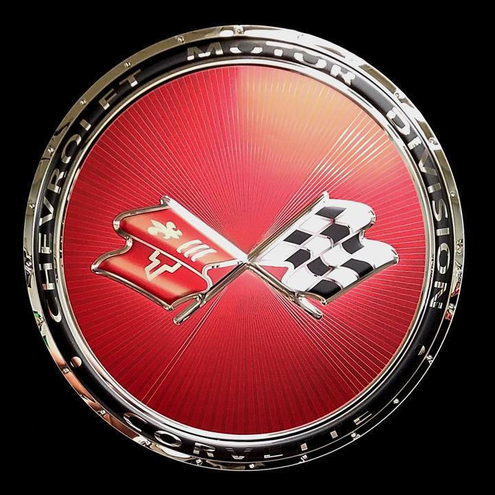Corvette Flags Badge Metal Wall Sign - 22" x 22" : C3 1973-1974