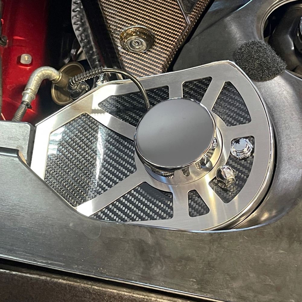 C8 Corvette Coupe Shock Tower Covers 2Pc - Stainless Steel : Brushed/Carbon Fiber