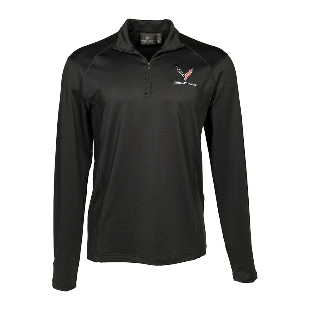 C8 Corvette Z06 1/4 Zip Pullover - Men's : Black