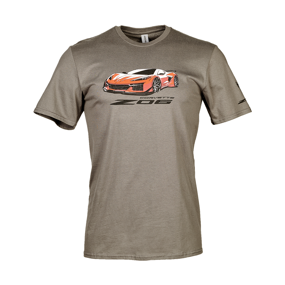 C8 Corvette Z06 GM Concept Sketch T-Shirt : Grey