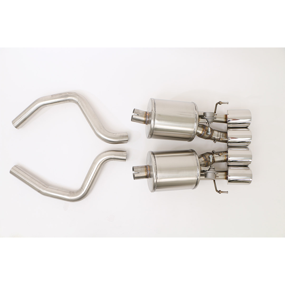 Corvette Exhaust System - B&B Fusion with Quad 4" Round Tips : 2005-2008 C6 for Non-NPP Equipped
