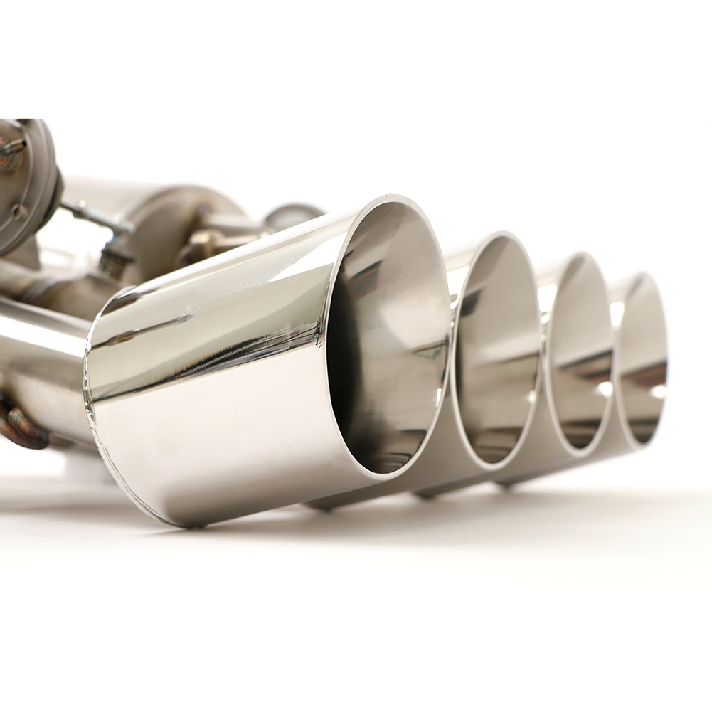 Corvette Exhaust System - B&B Fusion with Quad 4" Round Tips : 2005-2008 C6 for Non-NPP Equipped
