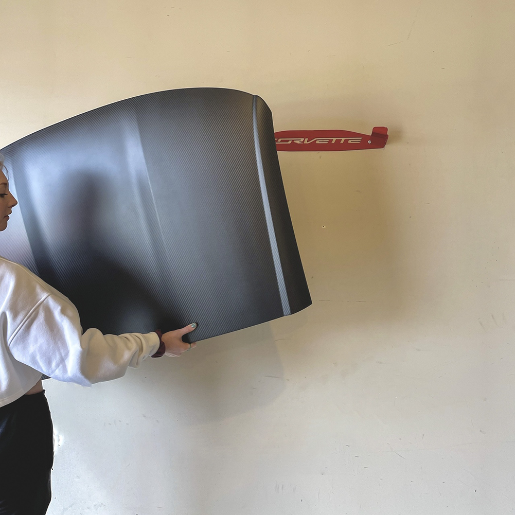 Corvette Coupe Wall Mount Roof Rack W/ Corvette Script - Blue : C6, C7 & C8