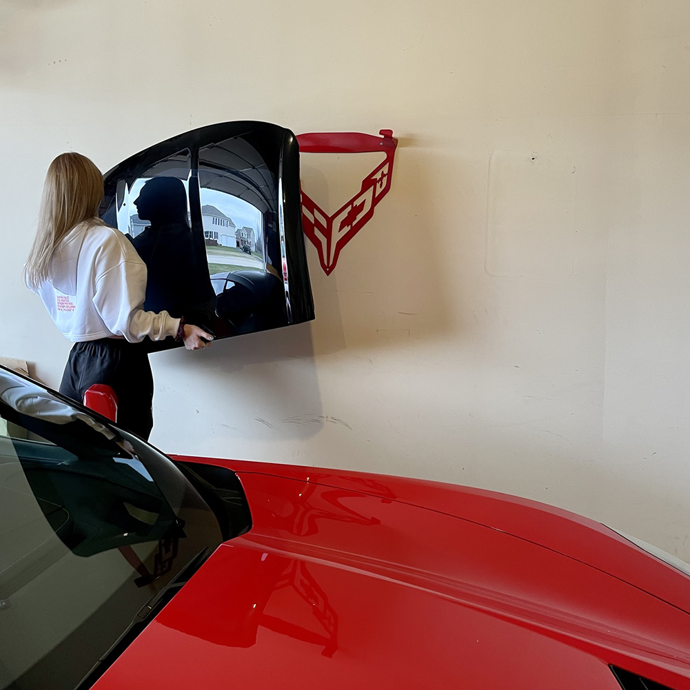 Corvette Coupe Deluxe Wall Mount Roof Rack - Black : C6, C7 & C8