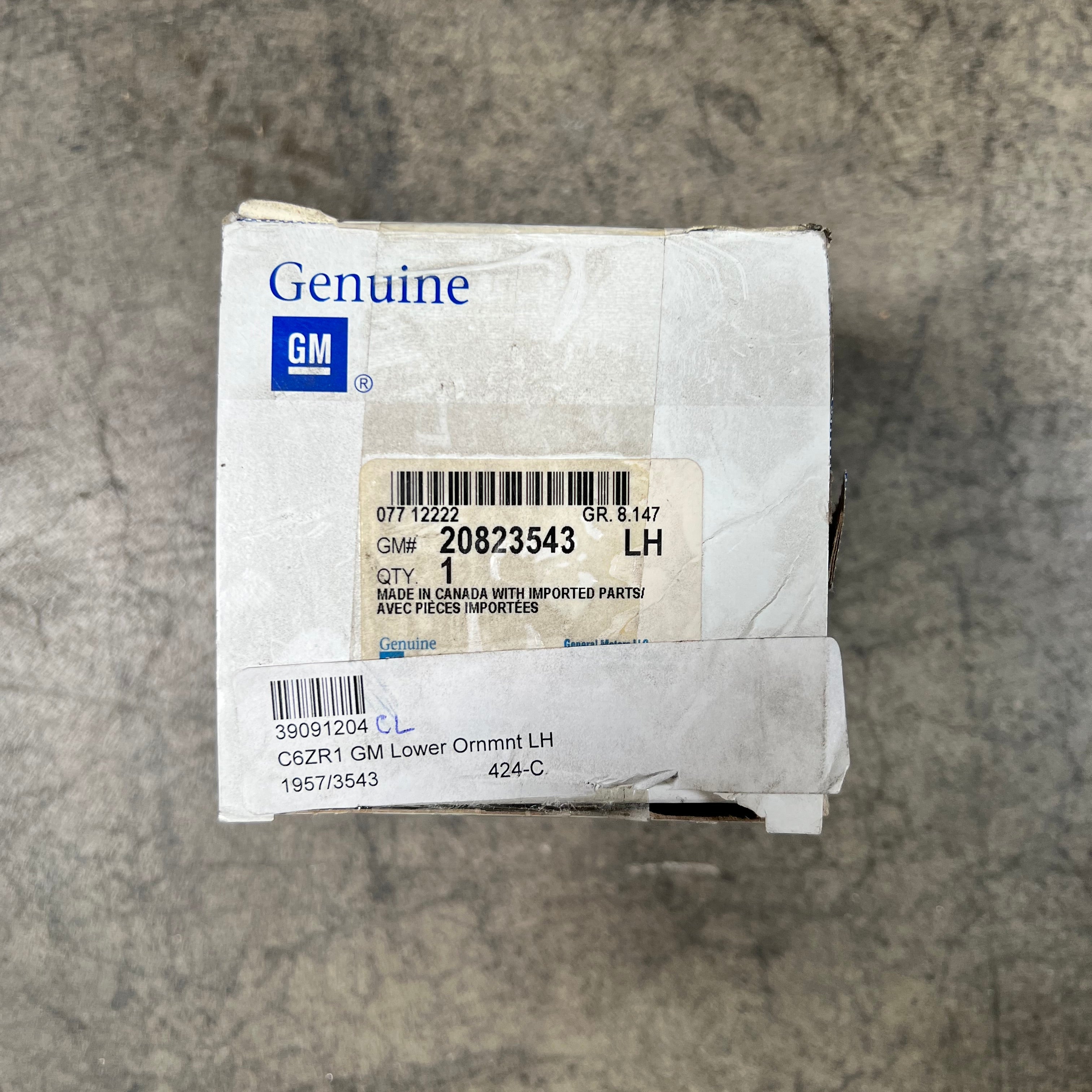 C6 ZR1 Front Driver Side Fender Ornament - OEM GM Part