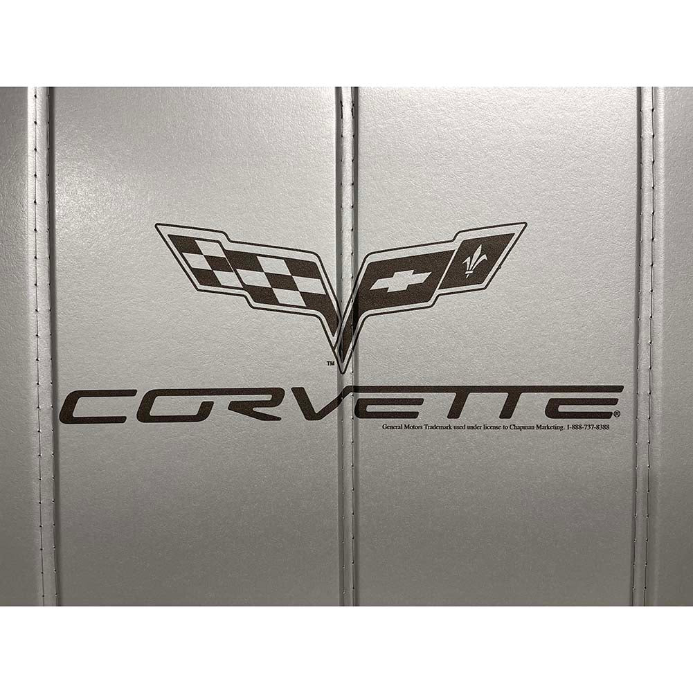Corvette Accordion Style Sunshade - Insulated 14" x 5" Logo : 2005 - 2013 C6