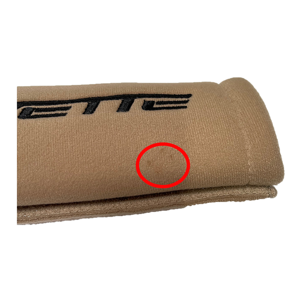 Corvette Embroidered Seatbelt Harness Pads - Tan : C6 2005-2013