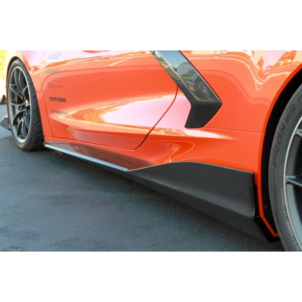 C8 Corvette APR Performance Side Rocker Extensions - Carbon Fiber : C8 2020-2025